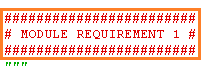 Figure 9 - MODULE REQUIREMENT 1 location