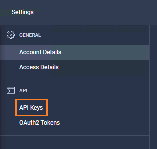 Figure 2 - Go to API Keys