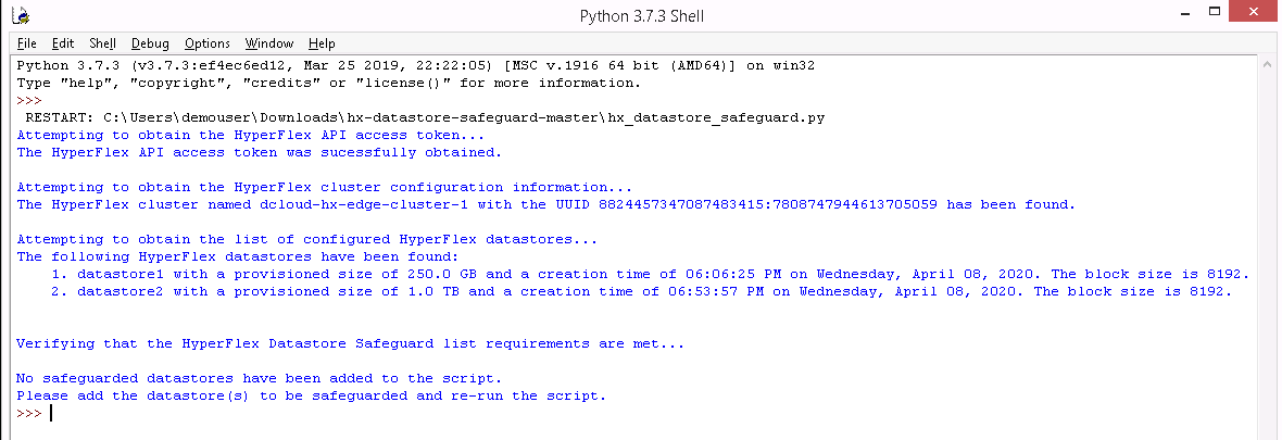 No Safeguarded Datastores